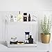 2-Tier Bathroom Countertop Organizer Vanity Tray Cosmetic & Makeup Storage Kitchen Spice Rack Standing Shelf, White