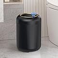 onlcuk Motion Sensor Bathroom Trash Can with Lid, 3 Gallon / 11L Automatic Bathroom Garbage Can, Smart Black Garbage Can, Touchless Trash Bin, Small Waste Basket for Bedroom, Kitchen, Apartment,Office
