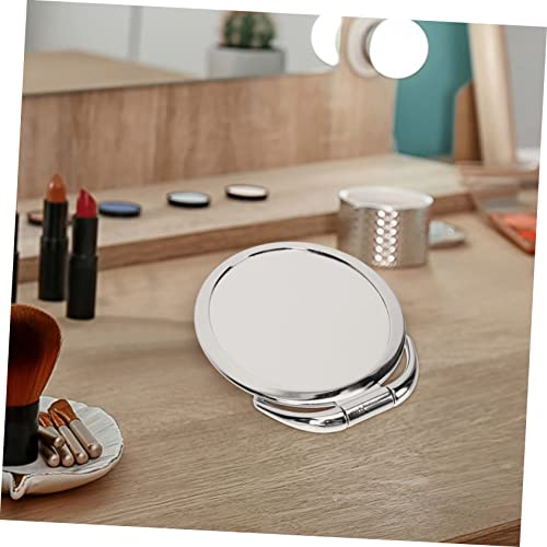 Espejo de maquillaje doble cara portátil elegante miniatura 3