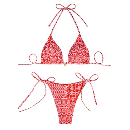Maillot de bain deux pièces sexy avec micro bikini push up et dos nu col licou