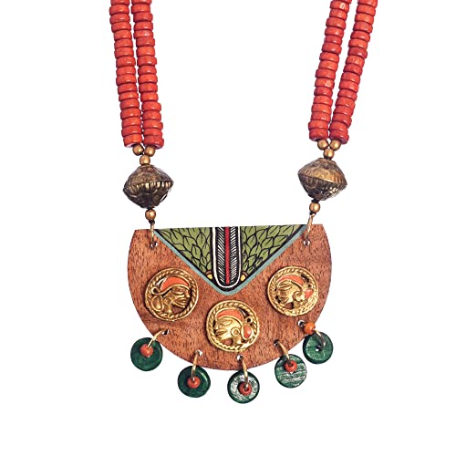 Image of AAKRITI ART CREATIONS Handcrafted Tribal Dhokra Necklace Collection | Royal, Pharaoh & Butterfly-Inspired Artisan Brass Statement Jewelry | Ethnic, Elegant & Artistic Necklaces for Women
