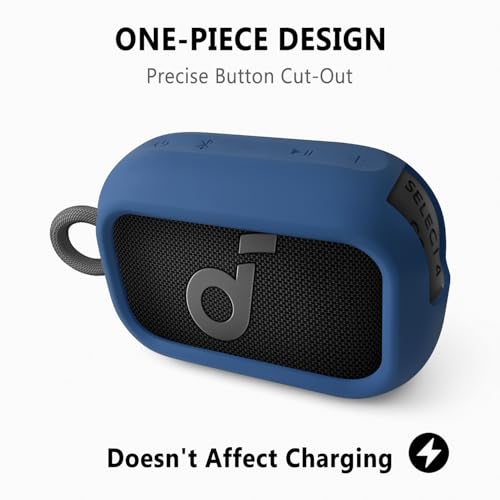 Image of Geiomoo Silicone Case for Anker Select 4 Go Speaker, Protective Portable Scratch Shock Resistant Cover (Navy Blue)