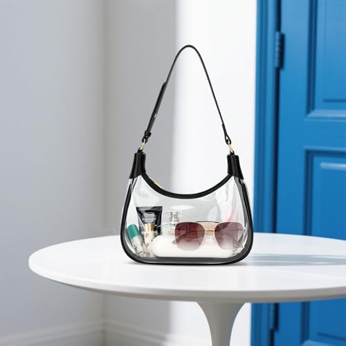 Image of KKXIU Shoulder Bag Crescent Handbag Ruched Purse Underarm Bag Mini Hobo for Women