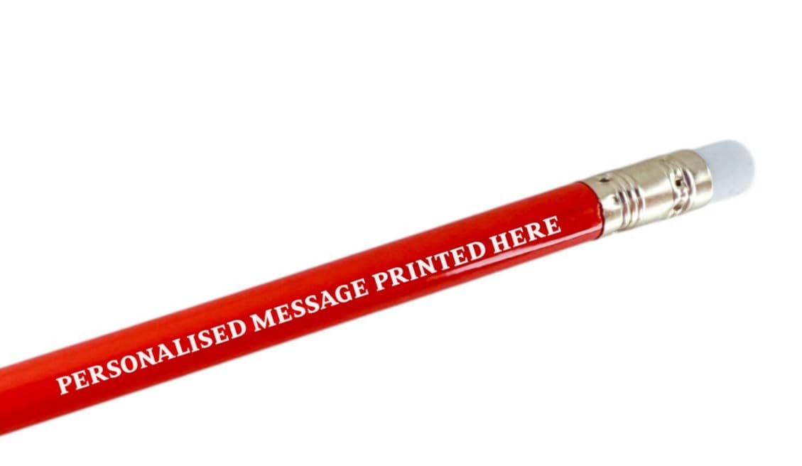 Personalised Pencils - Choice of Colours and Quantities (Orange, 1 Pencil)