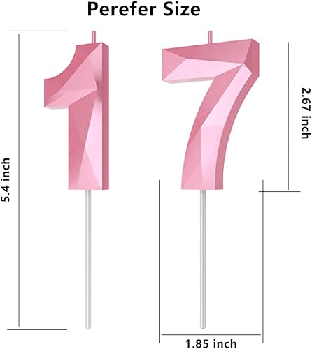 Miniatura 157 de Velas de cumpleaños con número (4 velas rojas) 3D con forma de diamante número Happy Birthday Cake Velas para fiesta de cumpleaños, boda, decoración