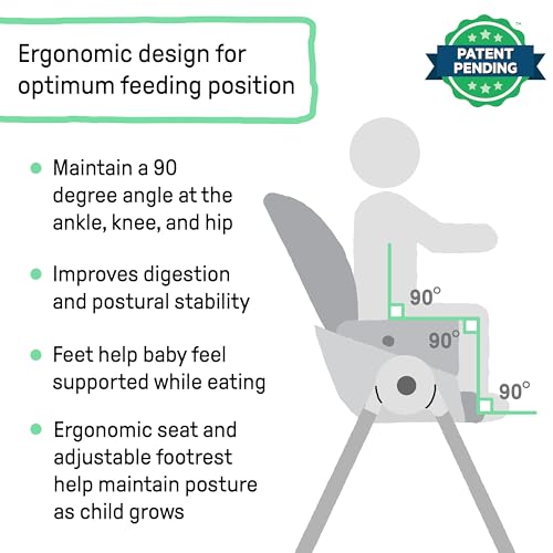 Image of Ingenuity Proper Positioner Create Up Baby High Chair, 9 Modes of Use, Toddler Tower, Table and Chair, Foldable, Adjustable Footrest, 90 Degree Posture Aids Digestion, Ages 0-5 Years - Soulful Skies