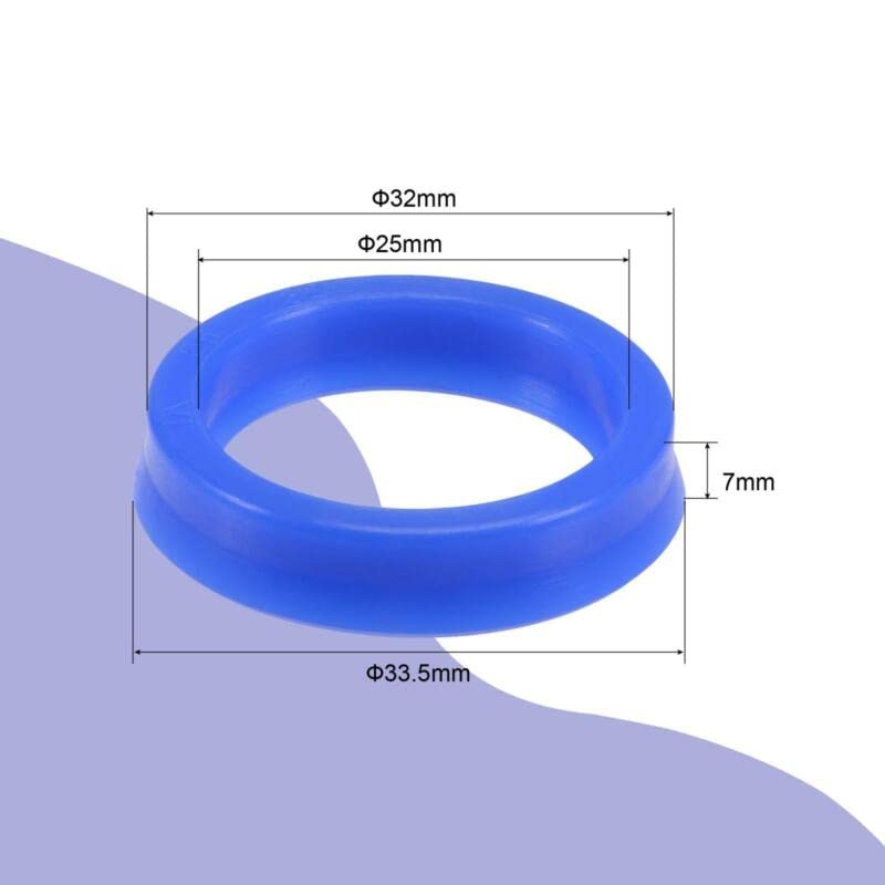 Tool parts UN Radial Shaft Seal 25mm ID x 32mm OD x 7mm Width PU Oil Seal - Blue Pack Of 5