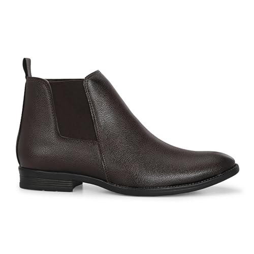 Image of layasa Men Chelsea Comfortable Zip Leather Mid-Top Boots For Men