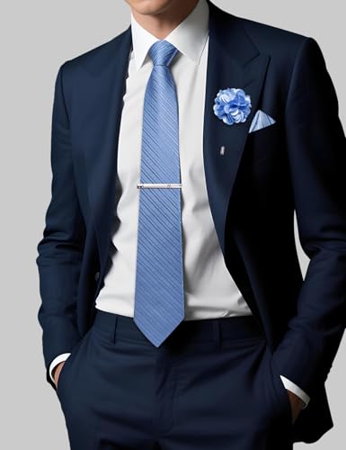 Image of DiBanGu Silk Zipper Ties for Men, Formal Pre-tied Necktie | Adjustable Tie,6PCS,Various Design Styles,Jacquard Woven,Skin-friendly,Practical Gift,Great for Wedding Party,Business Formal