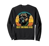 vintage best dog mom ever sunset retro border dog mom lady felpa