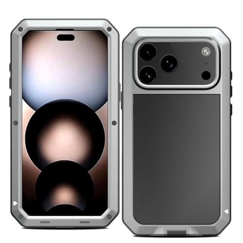 Coque en métal iPhone 17 Pro Max gris antichoc en aluminium et verre