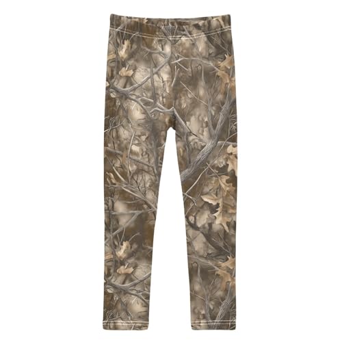 Girls Leggings Soft Toddler Ankle Length Bottoms Camouflag Kids Dance Yoga Pants 4-10 Years