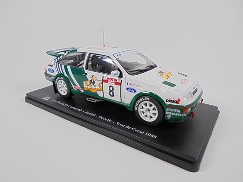 OPO 10 - 1/24 Scale Model Car Compatible with Ford Sierra RS Cosworth Auriol/Occelli Rallye Tour de Corse 1988 - RVQ52