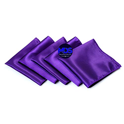 Mds Pack Of 50 Wedding Satin 12"X 12" Square Dinner Napkin Or Handkerchief For Wedding Banquet Decoration - Cadbury Purple #TOP1