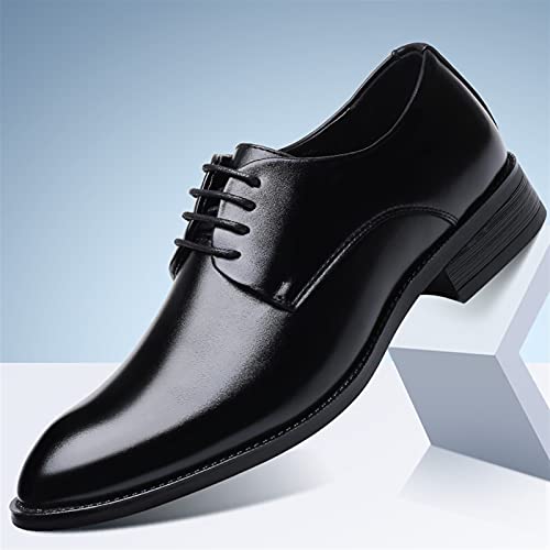 Single Season Oxford Shoes for Men Lace Up Round Toe Derby Shoes Vegan Leather Block Heel Non Slip Resistant Anti-Slip Rubber Sole Wedding Very Popular Among Young People2