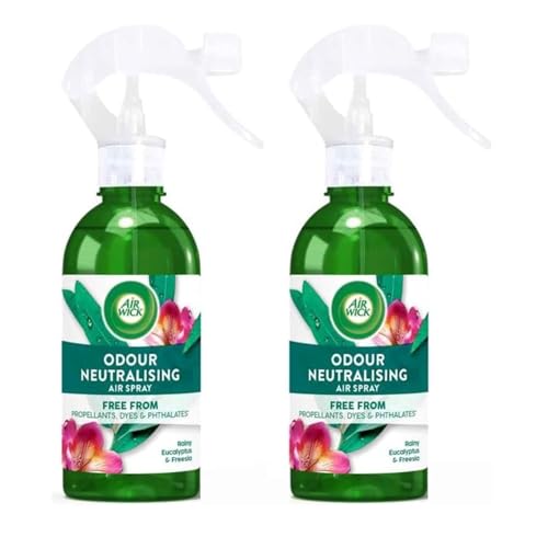 Airwick Ambientador en aerosol neutralizador de olores, eucalipto lluvioso y fresia, 237 ml, paquete de 2
