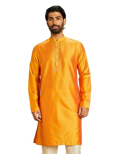 Image of Amazon Brand - Symbol Men Festive Embellished Long Kurta (Regular Fit)
