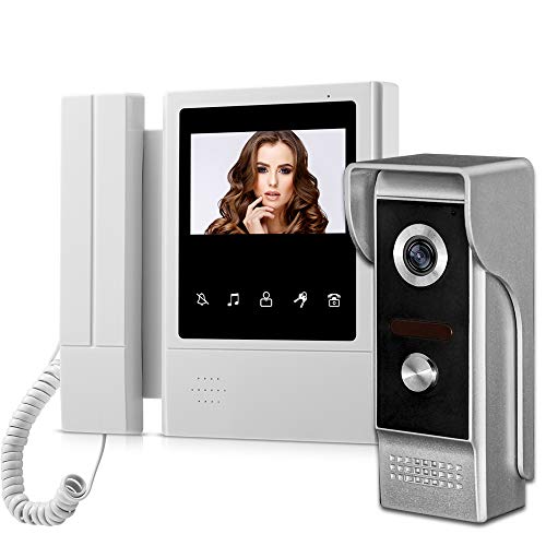 uoweky Hand Held 4.3 ''Monitor de Pantalla Videoportero Sistema de Teléfono de la Puerta Timbre de la Puerta Cámara Impermeable Desbloqueo Monitor Intercom - Sólo movimiento