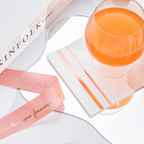 Bucla ZJ 100-Count 3-Ply Rose Gold Napkins - Rose Gold Dinner Napkins Disposable Premium Quality thumb #6