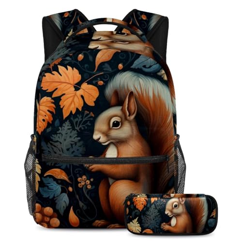 Sac à dos écureuil 2 pièces Large pour la rentrée scolaire des enfants