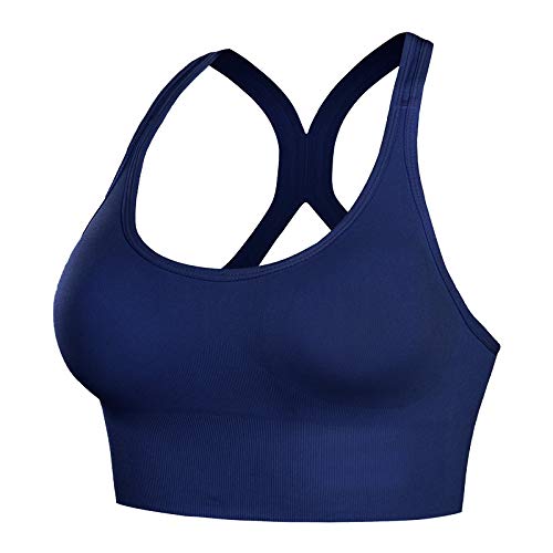 GLAMROOTWomen Shockproof Cross back Sports bra with Back hook for Running, Yoga, Fitness (Size S to XL)
