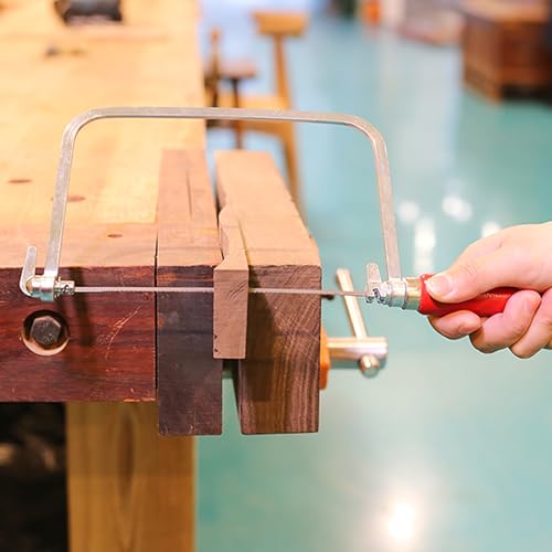 Laubsäge Set inkl. 7 Sägeblätterund Laubsägebogen für Metall und Holz 360 Grad drehbar Mit Holzgriff Laubsäge,Hohe Anpassungsfähigkeit, Vielseitig Einsetzbar, Präzise Schnitte