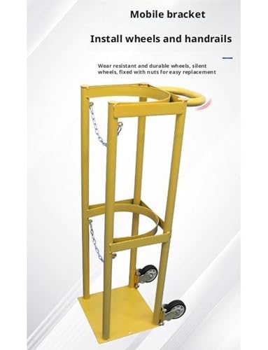 Chariot pour bouteille d'oxygène de 27 cm avec chaîne de sécurité - 6