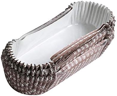 120 Pcs/Pack Bakerdream Disposable Oval Eclair Liners Loaf Liners Bread Wrapper Loaf Pan Cupcake Liners Greaseproof Paper Baking Cups (Brown)
