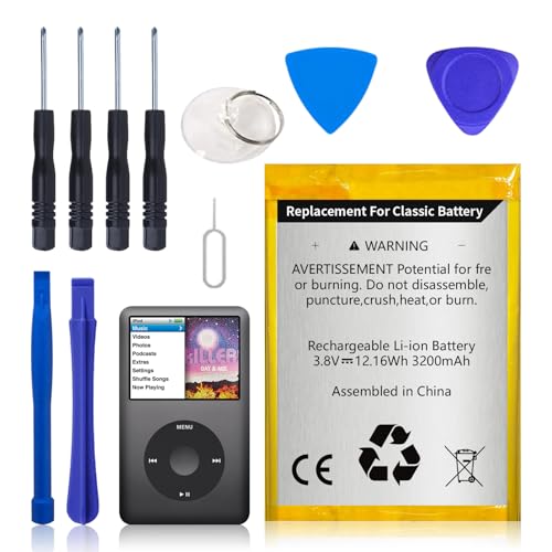 Fwioaor Replacement Battery for iPod Classic/Video 5th-7th,2025 New Upgrade High Capacity 3200mAh 3.8V Battery