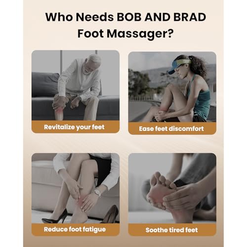 Image of BOB AND BRAD Foot Massager Machine with Heat, FSA Eligible HSA Shiatsu Foot Massager for Plantar Fasciitis & Neuropathy with Kneading & Compression, Cordless Remote Control, Gift for Family, Size 14
