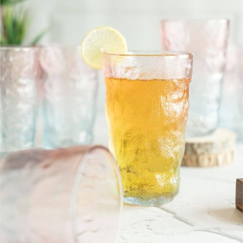 Image of Inovique Enterprises Frosted Clear Water Glass Set of 10 | 350ml Transparent Glacier Water Glass Tumblers for Cold Drinks, Mocktails & Daily Use