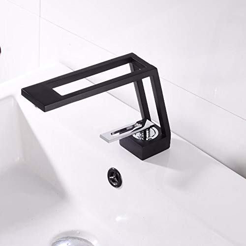 Robinet d'évier de salle de bain anti-fuite avec mitigeur eau chaude froide fiable