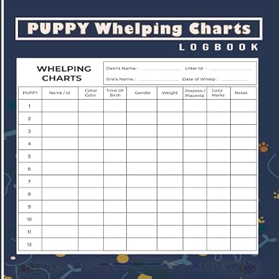 Puppy Whelping Charts Logbook