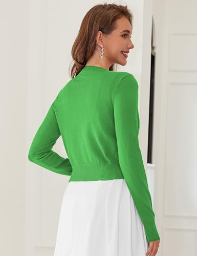 Image of LETDIOSTO Cropped Cardigan Bolero Shrug for Women, Button Down Long Sleeve Knit Sweater for Dresses,for Jeans, XS to XL