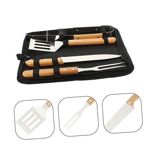 Set de utensilios para parrilla POPETPOP 4 piezas portátil miniatura 6
