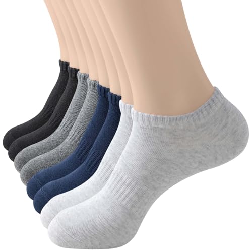 Irisbear Mens Ankle Socks - 8 Pack Casual Breathable Cotton Low Cut No Show Socks with Arch Support