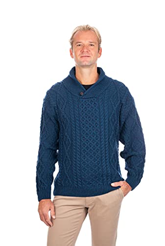 Pull à col châle Irlandais pour homme en laine mérinos SAOL