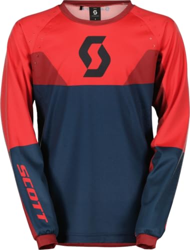 SCOTT Evo Track Kinder MX Motocross Jersey/DH Fahrrad Trikot blau/rot 2025: Größe: S (128)