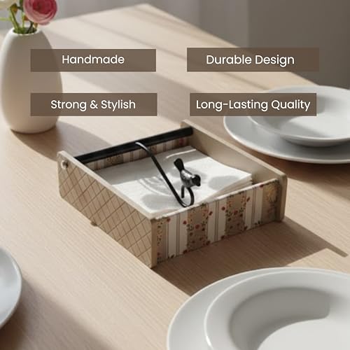 Image of Home Sparkle Napkin Storage - 1 Pack Table Napkin Holder Tray for Indoor & Outdoor Use | Kitchen, Dining, Restaurant & Home Decor