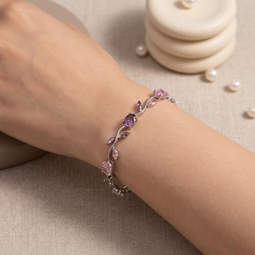 Image of SALTY Tulip Bracelet for Women Anti Tarnish | Fancy Floral Bracelet | Jewellery Gifts | Hand Band | Fashion Accessories for Girls | Minimal Jewelry Design | Gift for Rakhi | Gift for Diwali, Christmas, Marriage, Birthday