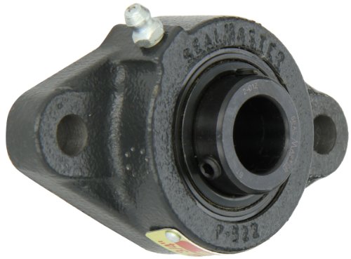 Sealmaster SFT-12 Standard Duty Flange Cartridge Unit, 2 Bolt, Regreasable, Felt Seals, Setscrew Locking Collar, Cast Iron Housing, 3/4