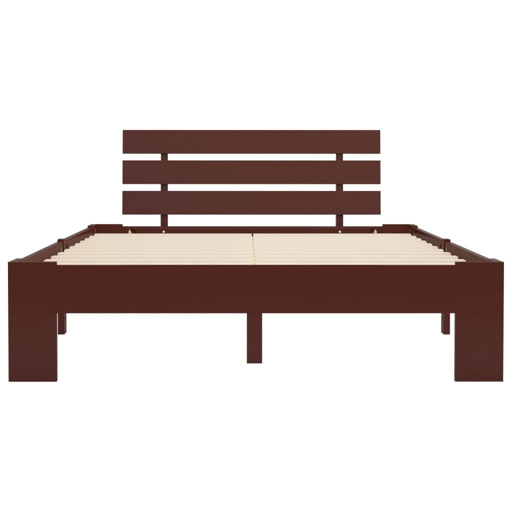 -Structure de lit sans Matelas en pin Massif Marron foncé 120x200 cm-
