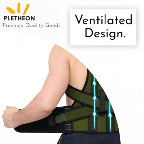 Image of PLETHEON Upper Back Support Posture Corrector Belt | Shoulder Straightener & Spine Alignment Brace | Fit From 30 to 44 Inch Tummy