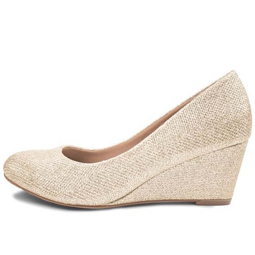 Comfortable Womens Wedge Pumps 2.3 Inch Closed Toe Wedding Dressy Work Formal Shoes2