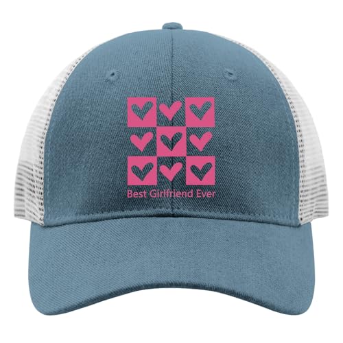 Best Girlfriend Ever Hats for Men Baseball Cap Stylish Washed Dad Hat Fitted SkyBlue
