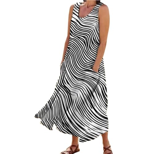 Robe débardeur longue fluide anti-contrainte à imprimé dégradé et poches