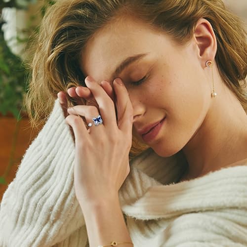 To My Daughter - Butterfly Ring Girl Ring, Premium Butterfly Rings For Women, Cubic Zirconia Ring Anxiety Ring, Fidget Rings for Girl, Adjustable Open Ring, Butterfly Rings Jewelry for Teens4