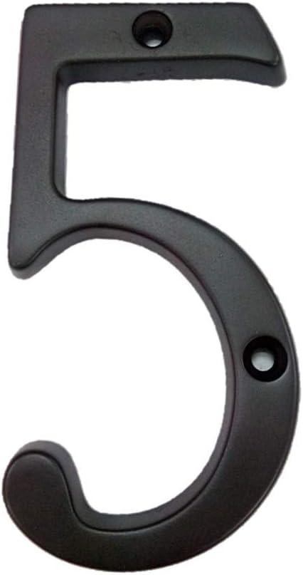 QCAA Traditional Heavy Forged Brass House Number, 6", 5, US10B Oil Rubbed Bronze, 1 Pack, Made in Taiwan