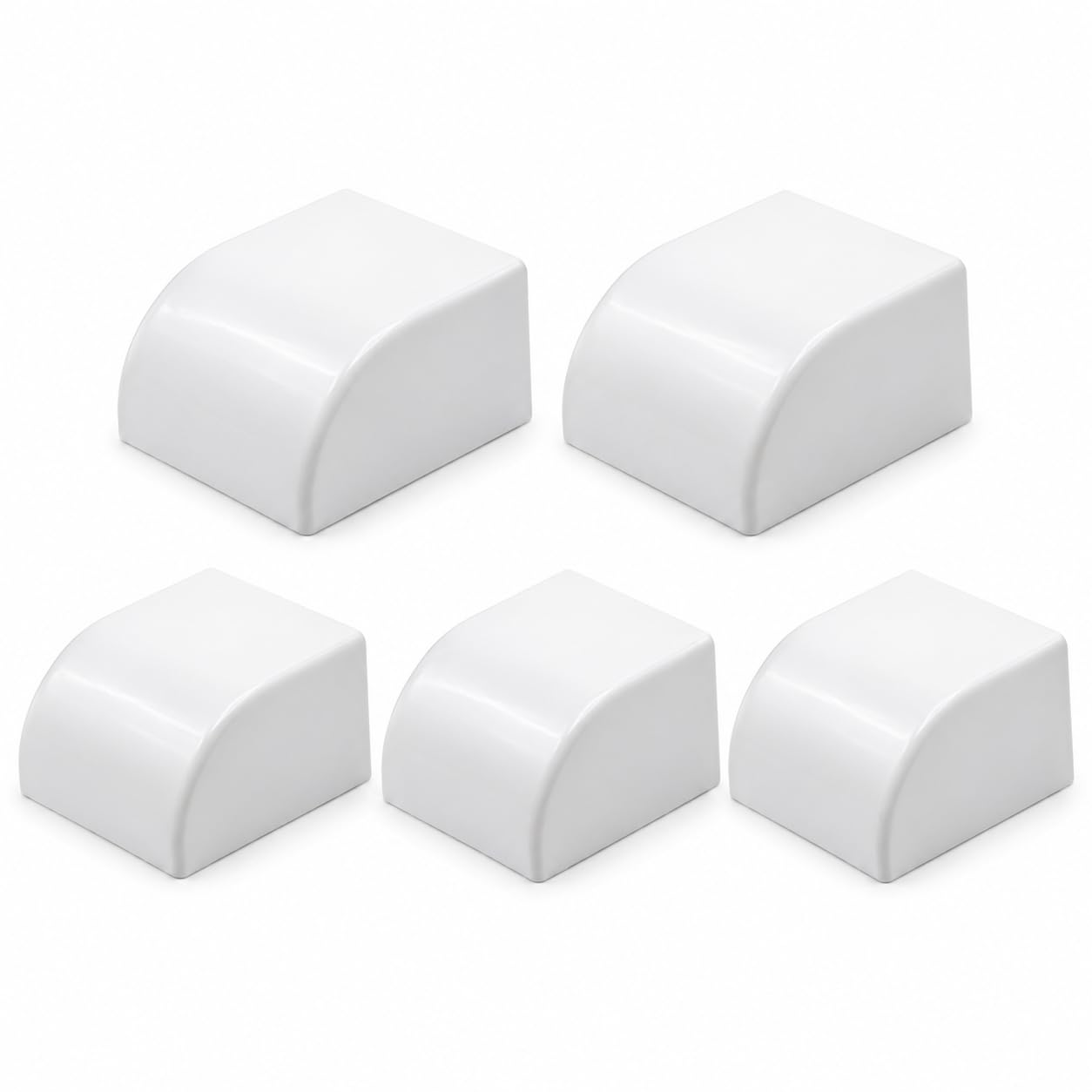 5 Pack 25mmx16mm PVC White Electrical Cable Trunking End Cover Stop End Cap