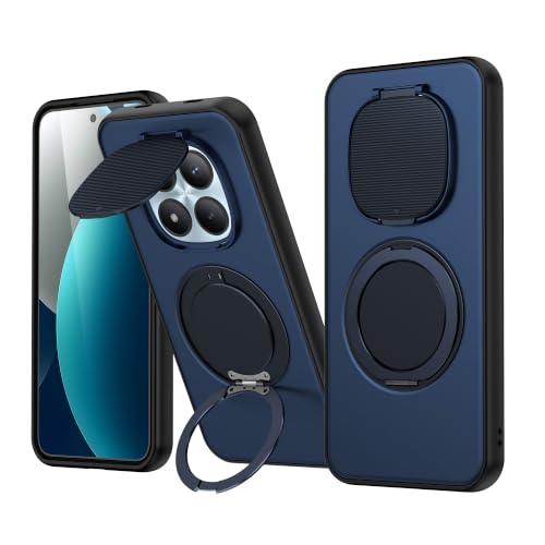 Image of SPAZY CASE Redmi Note 15 Pro Back Cover|Premium Magnetic Ring Stand Case with Camera Protection Slider|360 Rotating Kickstand|Slim & Strong Grip Phone Case for Redmi Note 15 Pro-Blue